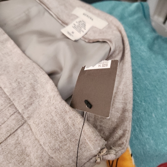 NWT Merona Wool Blend A-Line Heather Lined Skirt  Size 14 - Picture 2 of 6